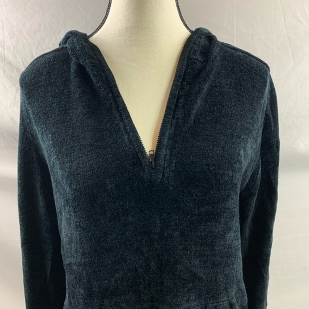 Black Kangaroo Pocket Hoodie Sweater - Picture 2 of 4